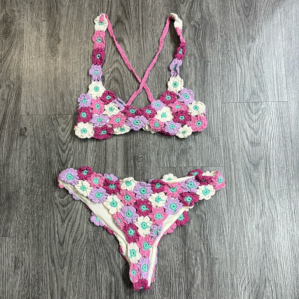 Beach Riot Shannon crochet bikini top and bottom